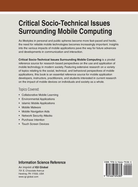 Produktbild: Critical Socio-Technical Issues Surrounding Mobile Computing