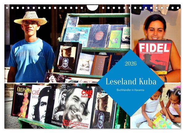 Leseland Kuba - Buchhändler in Havanna (Wandkalender 2026 DIN A4 quer), CALVENDO Monatskalender