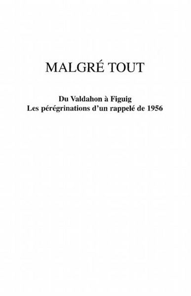 Produktbild: Malgre tout. du valdahon a figuig