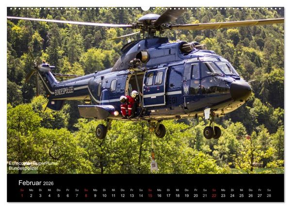 Produktbild: Hubschrauber im Einsatz (hochwertiger Premium Wandkalender 2026 DIN A2 quer), Kunstdruck in Hochglanz