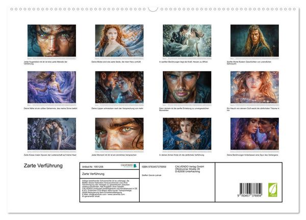 Produktbild: Zarte Verf&uuml;hrung (hochwertiger Premium Wandkalender 2026 DIN A2 quer), Kunstdruck in Hochglanz
