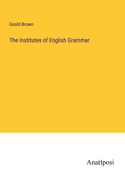 Produktbild: The Institutes of English Grammar