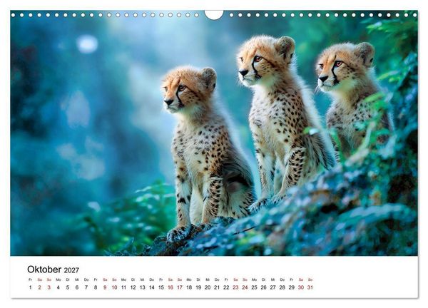 Produktbild: Eleganz und Instinkt - die beeindruckende Welt der Geparden (Wandkalender 2027 DIN A3 quer), CALVENDO Monatskalender