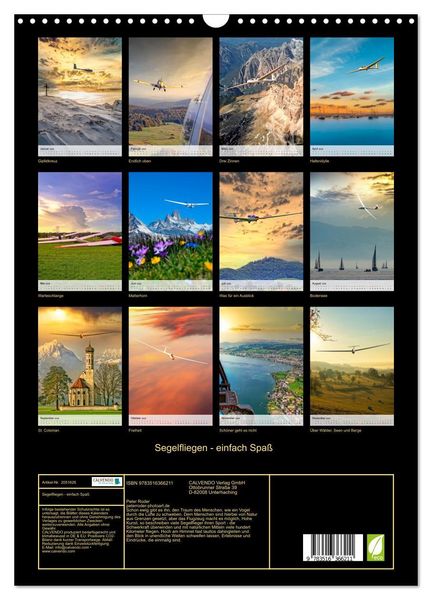 Produktbild: Segelfliegen - einfach Spa&szlig; (Wandkalender 2026 DIN A3 hoch), CALVENDO Monatskalender