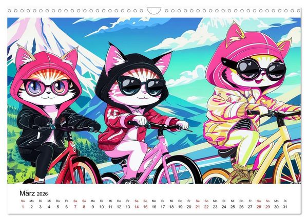 Produktbild: Anime Cats (Wandkalender 2026 DIN A3 quer), CALVENDO Monatskalender