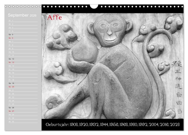 Produktbild: Das Chinesische Horoskop / Geburtstagskalender (Wandkalender 2026 DIN A3 quer), CALVENDO Monatskalender