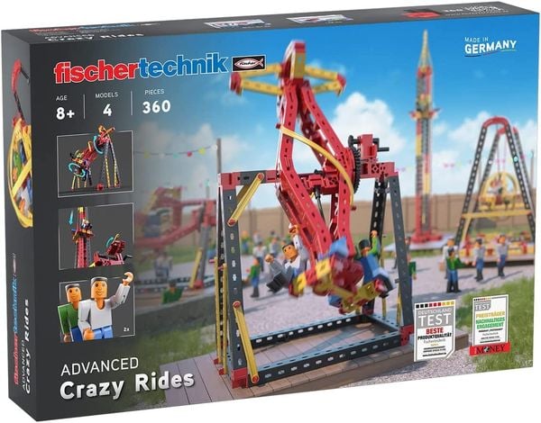 Fischertechnik 569019 - ADVANCED Crazy Rides, 4 Modelle, Freizeitpark-Baukasten,