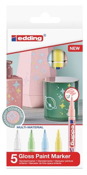 Edding Glanzlackmarker 751 Creative Pastell 1-2mm 5er Set