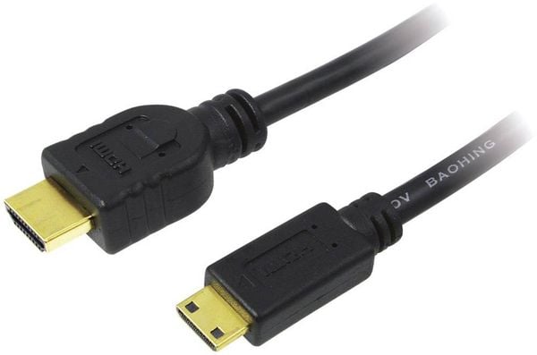 LogiLink HDMI Anschlusskabel HDMI-A Stecker, HDMI-Mini-C Stecker 1.50 m Schwarz CH0022 4K UHD, Audio Return Channel, ver