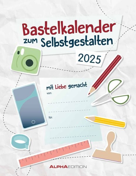 Do-it Yourself weiß 2025 - Wandkalender - Bastelkalender - DIY-Kalender - 24x31