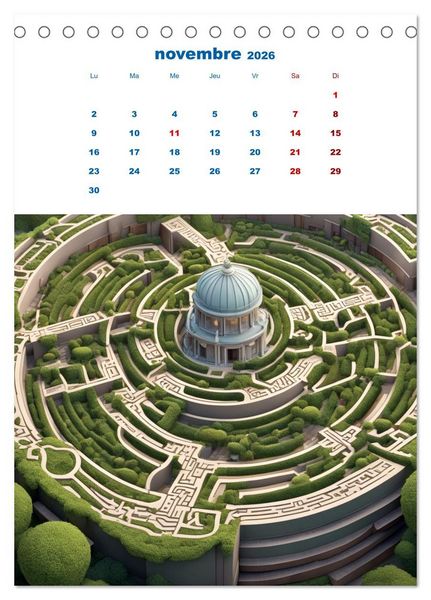 Produktbild: Les &eacute;nigmes du labyrinthe (Calendrier de bureau 2026 DIN A5 horizontal), CALVENDO calendrier mensuel