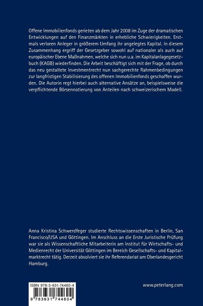 Produktbild: Die Regulierung des offenen Immobilienfonds nach dem Kapitalanlagegesetzbuch (KAGB)