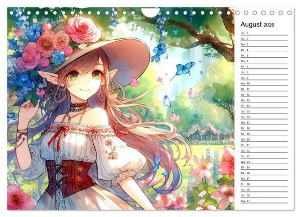 Produktbild: Bezaubernde Manga Elfen (Wandkalender 2026 DIN A4 quer), CALVENDO Monatskalender