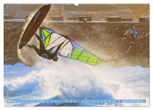 Produktbild: Windsurfen: Wasser, Gischt und Wellen - Edition Funsport (hochwertiger Premium Wandkalender 2026 DIN A2 quer), Kunstdruck in Hochglanz