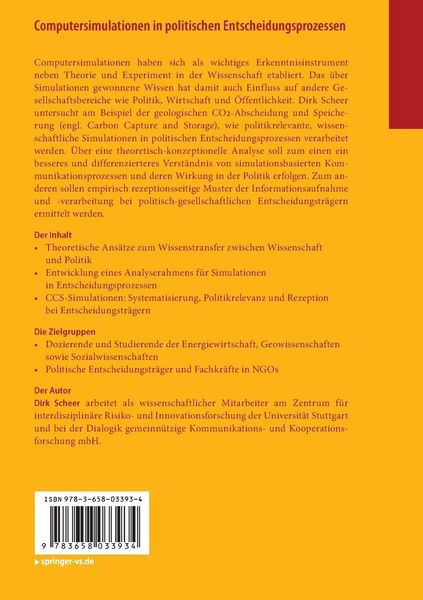 Produktbild: Computersimulationen in politischen Entscheidungsprozessen