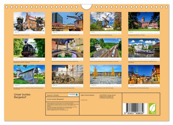 Produktbild: Unser buntes Bergedorf (Wandkalender 2026 DIN A4 quer), CALVENDO Monatskalender