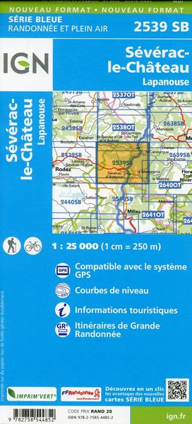 Produktbild: S&eacute;v&eacute;rac-le-Ch&acirc;teau. Lapanouse 1:25 000