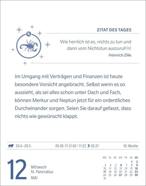Produktbild: Skorpion Sternzeichenkalender 2027 - Tagesabrei&szlig;kalender - Ihr Horoskop f&uuml;r jeden Tag