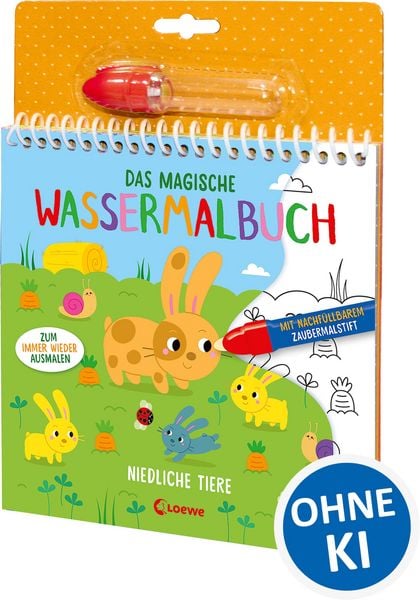 Das magische Wassermalbuch - Niedliche Tiere, Gebundene Ausgabe von , Loewe, 9783743214729