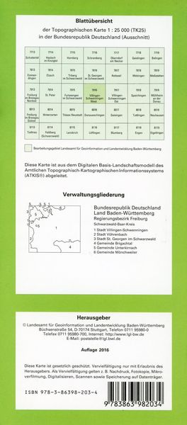 Produktbild: Villingen-Schwenningen West 1 : 25 000