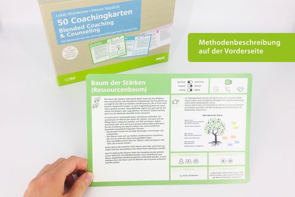 Produktbild: 50 Coachingkarten Blended Coaching & Counseling