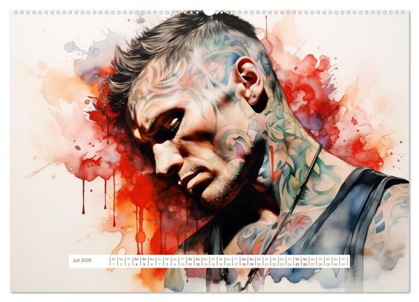 Produktbild: Tattoo trifft Kunst (Wandkalender 2026 DIN A2 quer), CALVENDO Monatskalender