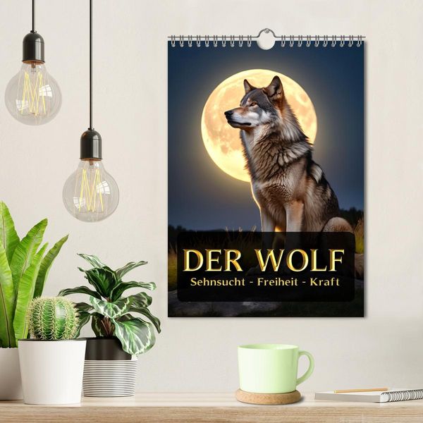 Produktbild: Der Wolf - Sehnsucht Freiheit Kraft (Wandkalender 2026 DIN A4 hoch), CALVENDO Monatskalender