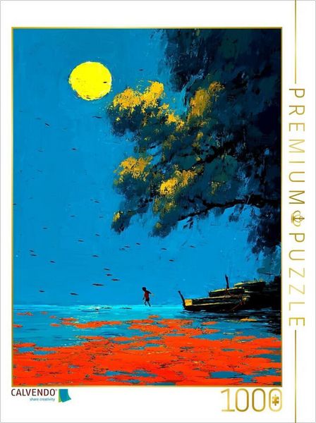 CALVENDO Puzzle Nachtstrand | 1000 Teile Lege-Größe 64x48cm Foto-Puzzle für glückliche Stunden