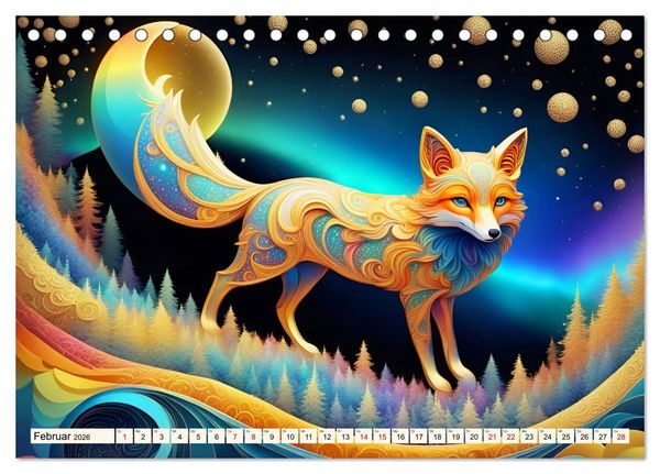 Produktbild: Tiere aus Regenbogenfarben (Tischkalender 2026 DIN A5 quer), CALVENDO Monatskalender