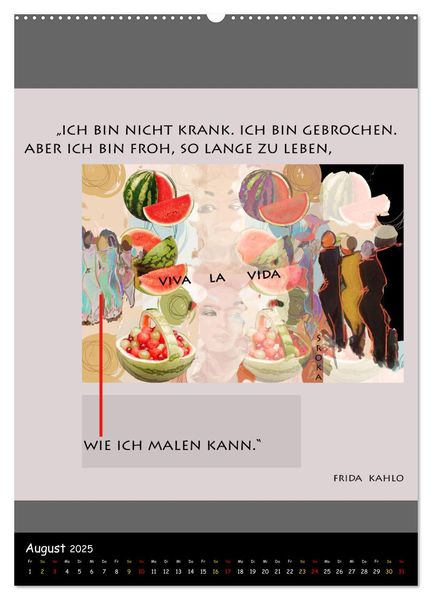 Produktbild: Frida Kahlo - Zitate im Dialog (Wandkalender 2025 DIN A2 hoch), CALVENDO Monatskalender