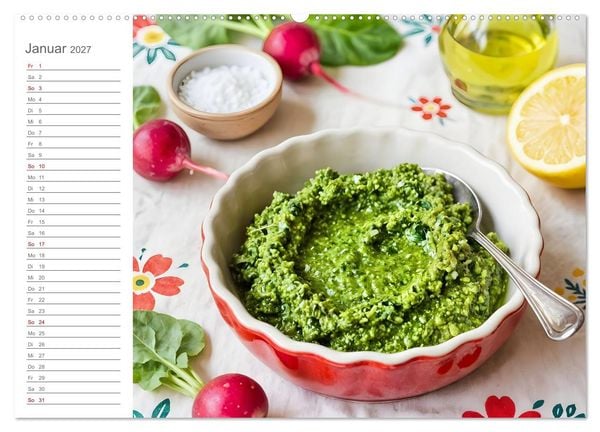 Produktbild: Zero Waste Pesto - 12 Monate, 12 Reste, unendlich Geschmack (hochwertiger Premium Wandkalender 2027 DIN A2 quer), Kunstdruck in Hochglanz