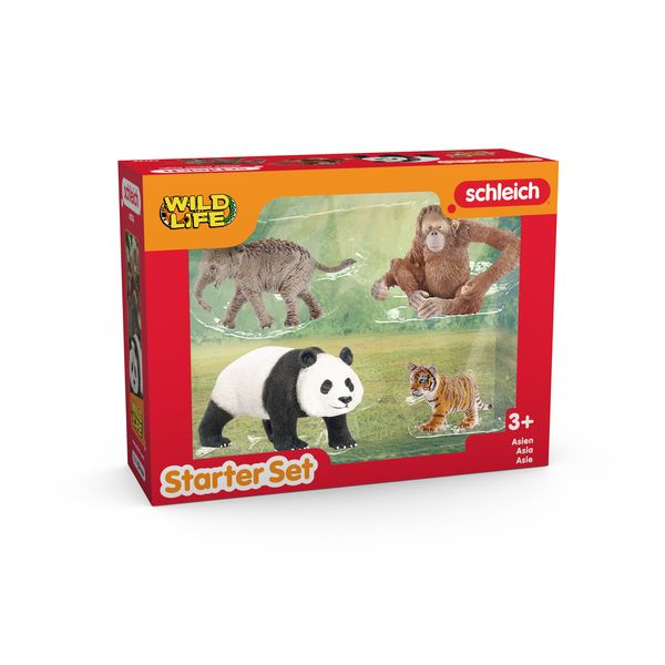Produktbild: schleich&reg; 42736 Asien Starter Set (Asiat.Elefantenbaby/Panda/Orang-Utan/Tigerjunges)