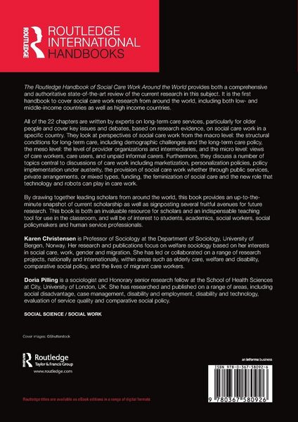 Produktbild: The Routledge Handbook of Social Care Work Around the World