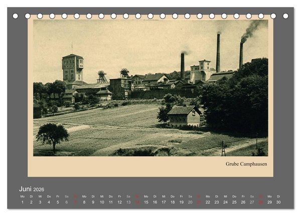 Produktbild: Saarland - vunn domols (frieher), Industrieanlagen (Tischkalender 2026 DIN A5 quer), CALVENDO Monatskalender