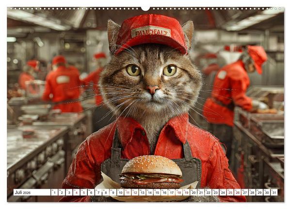Produktbild: Katzipations - Berufskatzen im Einsatz (hochwertiger Premium Wandkalender 2026 DIN A2 quer), Kunstdruck in Hochglanz