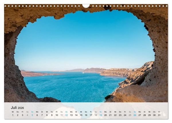 Produktbild: Santorini - Die malerische Kykladeninsel (Wandkalender 2026 DIN A3 quer), CALVENDO Monatskalender