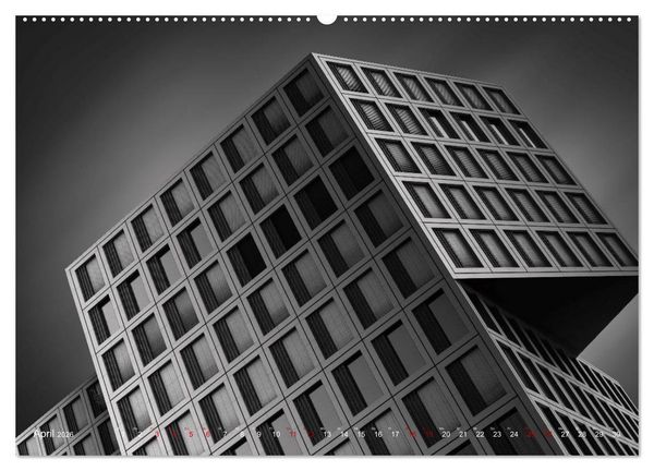 Produktbild: Monochrome Architektur (hochwertiger Premium Wandkalender 2026 DIN A2 quer), Kunstdruck in Hochglanz