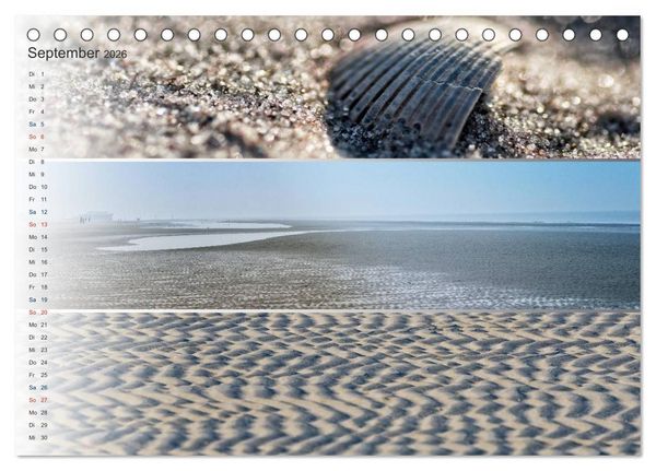 Produktbild: K&uuml;stenstreifen an der Nordsee (Tischkalender 2026 DIN A5 quer), CALVENDO Monatskalender