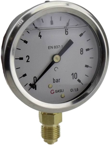 ICH Manometer 63R10.MGE Anschluss (Manometer): Unterseite 0 bis 10 bar Außengewinde 1/4' 1 St.