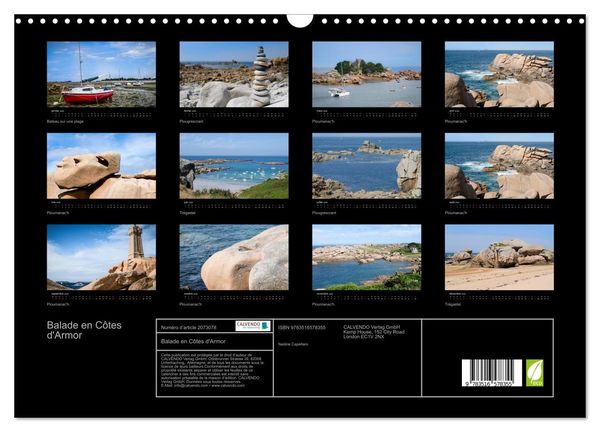 Produktbild: Balade en C&ocirc;tes d'Armor (Calendrier mural 2026 DIN A3 vertical), CALVENDO calendrier mensuel