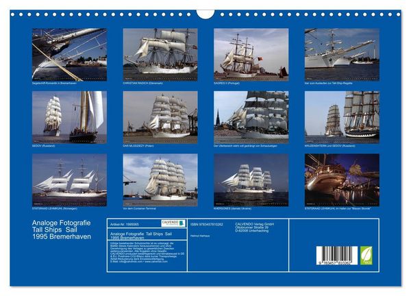 Produktbild: Analoge Fotografie Tall Ships Sail 1995 Bremerhaven (Wandkalender 2026 DIN A3 quer), CALVENDO Monatskalender