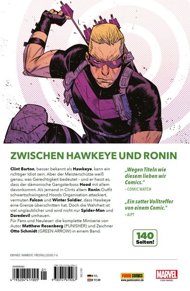 Produktbild: Hawkeye: Held in freiem Fall