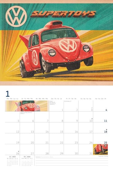 Produktbild: VW Broschürenkalender 2026 mit Illustrationen