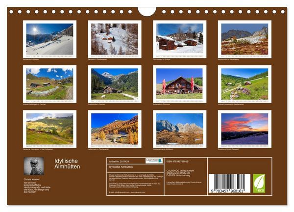 Produktbild: Idyllische Almh&uuml;tten (Wandkalender 2026 DIN A4 quer), CALVENDO Monatskalender
