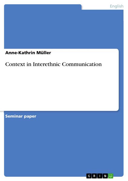 Produktbild: Context in Interethnic Communication