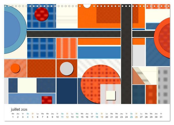 Produktbild: L'art abstrait aux mille facettes (Calendrier mural 2026 DIN A3 vertical), CALVENDO calendrier mensuel