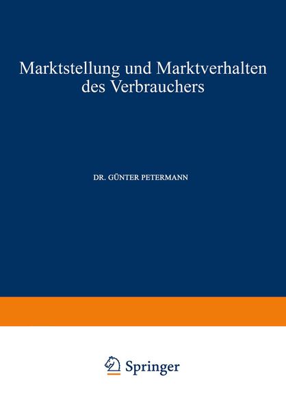 Produktbild: Marktstellung und Marktverhalten des Verbrauchers