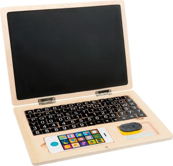Produktbild: Holz-Laptop mit Magnet-Tafel