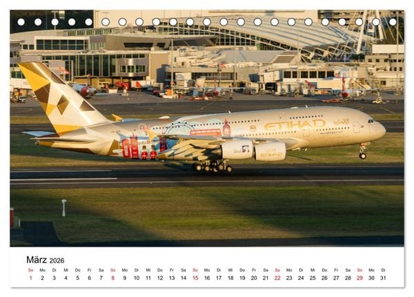 Produktbild: Airbus A380 Superjumbo 2026 (Tischkalender 2026 DIN A5 quer), CALVENDO Monatskalender