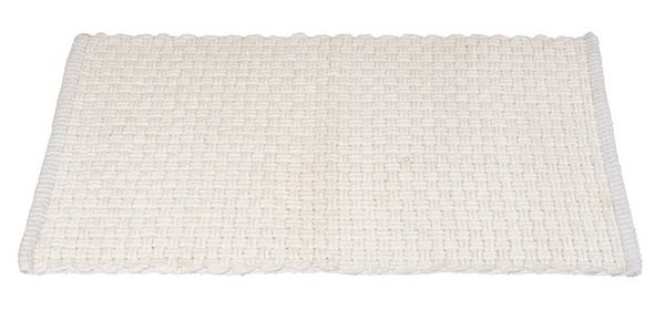 Produktbild: Badteppich Mod. Ecoli, wei&szlig;, Polyester/Baumwolle, 50x80 cm, rutschhemmende R&uuml;ckseite,